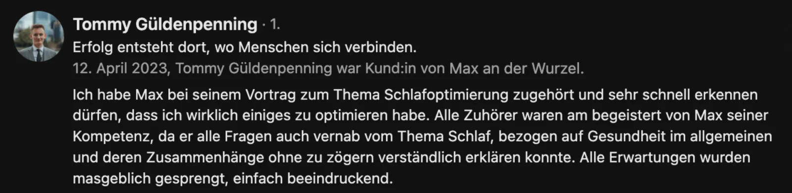 Erfahrungsbericht von Tommy